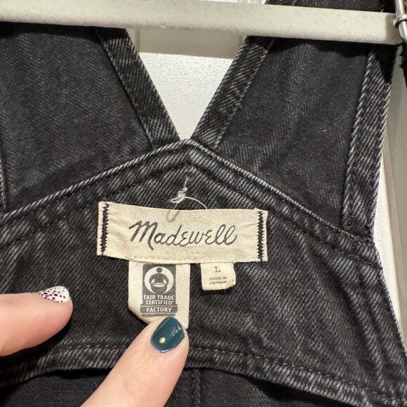 Madewell Straight Leg Overalls Black Lunar Wash Size Large - Picture 4 of 6